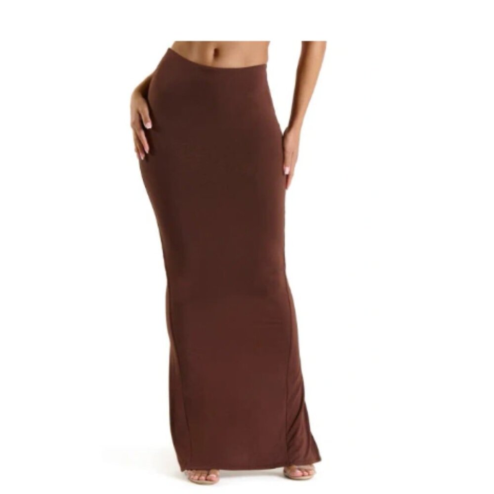 Naked Wardrobe Chocolate Maxi Skirt